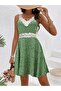 Women's Strap Lace Collar Floral Patterned Single Jersey Dress - 3