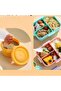 Cute Cartoon Pattern Plastic Lunch Box for Kids, BPA-Free Bento Tiffin Box with 2 Compartment - 7