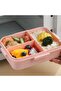 Cute Cartoon Pattern Plastic Lunch Box for Kids, BPA-Free Bento Tiffin Box with 2 Compartment - 5