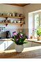Small Artificial Flower Decorative Table Ornament 20cm Mini Tabletop Blossom in Plastic Pot Home Ornaments Gift - 2