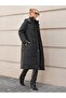 Ray Pattern Detachable Hood Long Women's Quilted Coat - 6