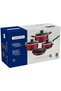 7 Pieces Red Aluminum Cookware Set with Interior and Exterior Starflon Max Nonstick Coati - 4