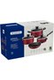 7 Pieces Red Aluminum Cookware Set with Interior and Exterior Starflon Max Nonstick Coati - 3