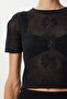 Openwork Knitwear Skirt Set Lyy0122 Black - 4