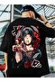 Oversize Printed T-Shirt, Oversize Unisex Black T-Shirt - 2