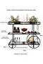 FFD 4-Wheel Metal Serving Trolley with Clear Glass - Multi-Purpose Kitchen Storage Rack 80x40x90cm - 2