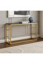 FFD Luxury Console Table with Black Tempered Glass Shelves & Powder-Coated Metal Frame - 3