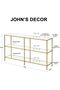 FFD Modern Gold Console Table, 3-Tier Tempered Glass Entryway Sofa Table - 2