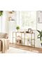 FFD Modern Gold Console Table, 3-Tier Tempered Glass Entryway Sofa Table - 4