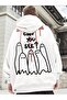 Unisex Plus Size Can You See Printed Hooded Oversize Sweatshirt Hoodie