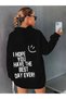 Plus Size Hooded Happy Text Design Printed Unisex Sweatshirt - 3