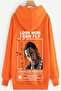 Hooded'Look Mom I Can Fly' Printed Oversize Sweatshirt