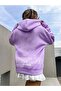Women's Lilac Mad For Nothing Printed Oversize Hooded Sweatshirt - 5