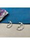 Half Hoop Earrings with Pearls - 4