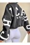 Unisex Plus Size Chicago Printed Crew Neck Oversize Sweatshirt Hoodie