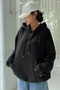 Plus Size Unisex Hooded Courageous Start Printed 3 thread Oversize Sweatshirt - 2