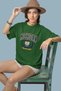 Women's Oversize Fit/Michigan Printed Green T-Shirt