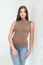 90% Cotton 10% Lycra Body-Fitting Soft Touch Women's Turtleneck Comfortable Casual Sleeveless Bodysuit - 6