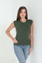 90% Cotton 10% Lycra Body Fitting Slim Fit Crew Neck Soft Touch Women's T-Shirt - 6