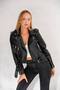 Leather Jacket with Zipper Belt Detail - 6