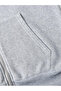 Men's Gray Hooded Zippered Sweatshirt Winter School Cardigan Hooded Unprinted - 4