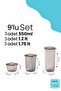 9 Piece Square Food Storage Container Set - Pulses Storage Box Spice Rack Snack Bowl 550-1200-1750 ml - 5