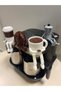 Coffee Set with 4 Legs, Moka Pot, Glass and Coffee Beans, Ideal for Coffee Lovers - 3