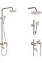 Aolemi Outdoor Shower Faucet SUS304 Triple Function Brushed Nickel Wall Mounted Stainless Steel Show