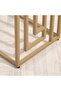 Brescia Sofa Side Table – Gold Metal Frame with Faux Concrete Wooden Top – Modern - 6