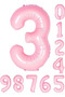 3 Years Old Pink Foil Balloon 34 Inch (76-82 cm)