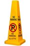 No Parking Safety Cone, Yellow Traffic Cone with Warning Symbol, Heavy-Duty Construction, Hi - 4