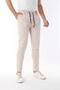 Men's Elastic Regular Fit Jeans Gabardine Trousers Cream