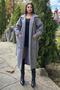 Anthracite Pocket, Balloon Sleeve, Belt, Thick Knit Knitwear, Long Coat - 2