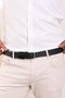 100% Genuine Leather Black Textured Stylish Metal Buckle Men's Belt Durable and Modern Design - 2