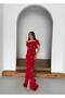 Women's Stone Detailed Madonna Collar Evening Dress & Engagement Dress & Invitation Dress & Wedding Dress - 3