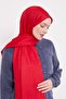 Red Stick Pattern Blue Jacquard Shawl - 3