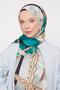 Cream Wave Chain Pattern Twill Shawl - 2