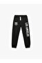 Pocket Detailed Hooded Printed Jogger Sweatpants
