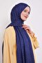 Navy Blue L Pattern Italian Jacquard Shawl