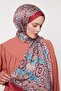 Red Tie Dye Pattern Indian Silk Shawl - 2