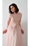 Turtleneck Crepe Chiffon Dress Powder - 2