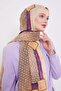 Purple Speckle Pattern Cotton Shawl - 2