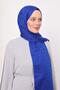 Cobalt blue Drop Pattern Blue Jacquard Shawl - 4