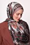 Dark Beige Border Pattern Indian Silk Shawl - 2