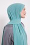 Water Green Crinkle Plain Shawl - 2