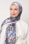 Blue Petunia Pattern Indian Silk Shawl - 2