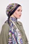 Dark Navy Blue Mixed Patterned Indian Silk Shawl - 2
