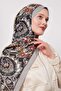 Çağla Green Abstract Flower Pattern Love Shawl