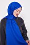 Cobalt Blue Stick Pattern Blue Jacquard Shawl - 2