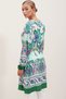 Women's Belted Patterned Dress Green 1142 - 5